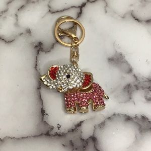 Cute Baby Elephant Rhinestone Bling Keychain, Handbag Charm, NWOT